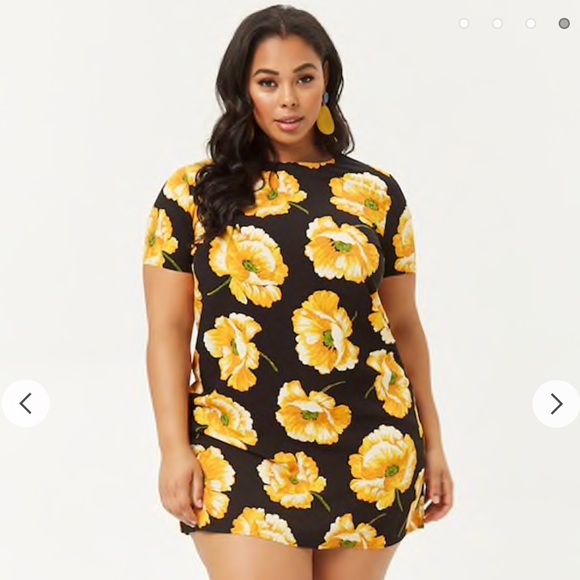 plus size floral shift dress